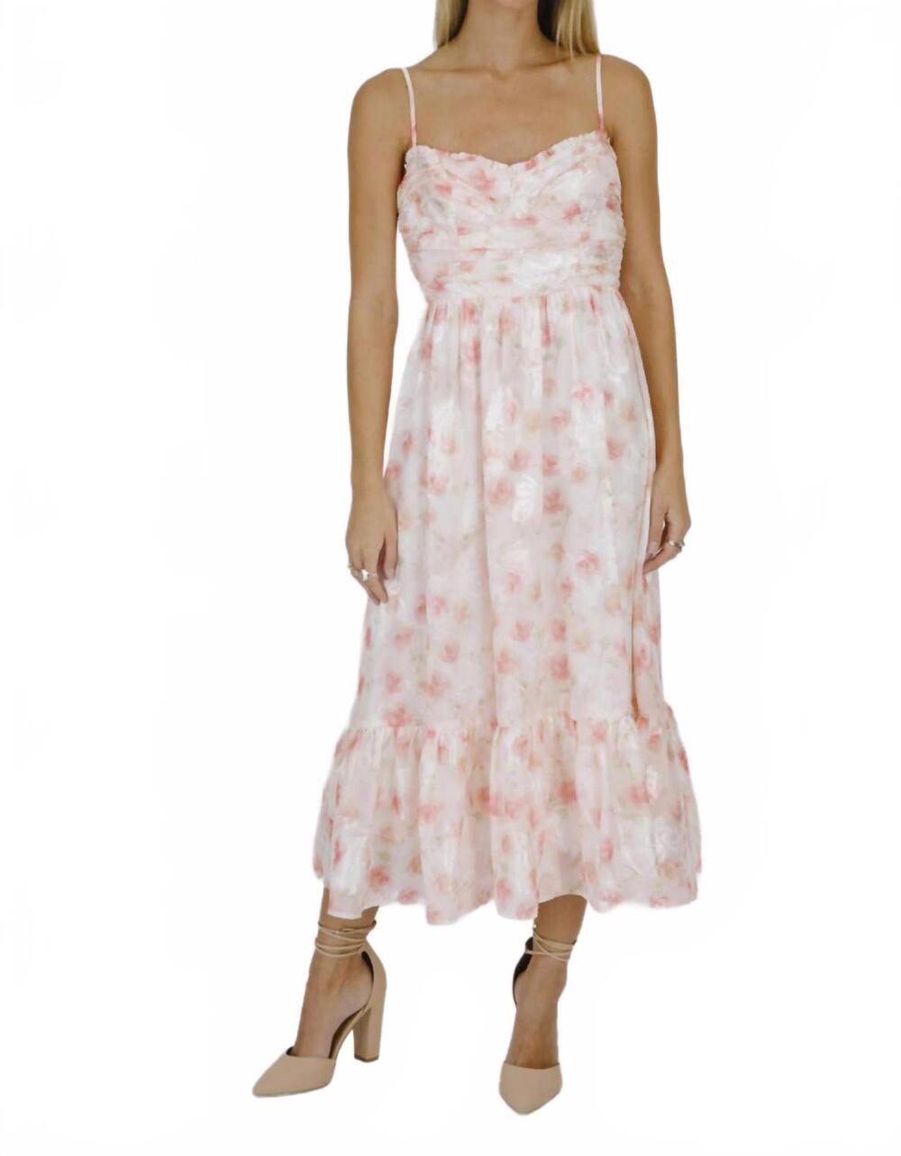 NEW STORIA faded rose dress in white